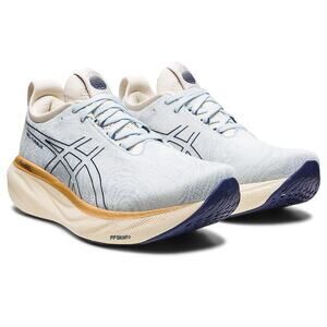 ASICS Women's Gel-Nimbus 25 Running Shoes, 5 US Sky/ Cream